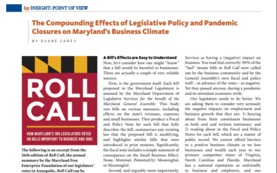The Compounding Effects of Legislative Policy and Pandemic Closures on Maryland’s Business Climate